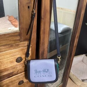 Coach Horse & Carriage Logo Colorblock Crossbody Bag – Blue/Green/Black